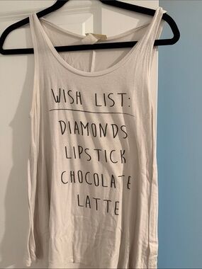 enough about me... White Tank Top with Black Lettering